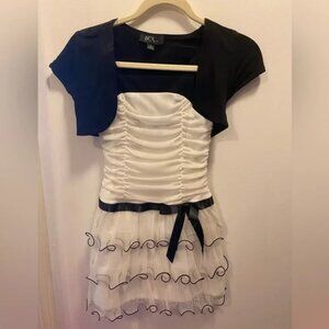 BCX girl black and white dress